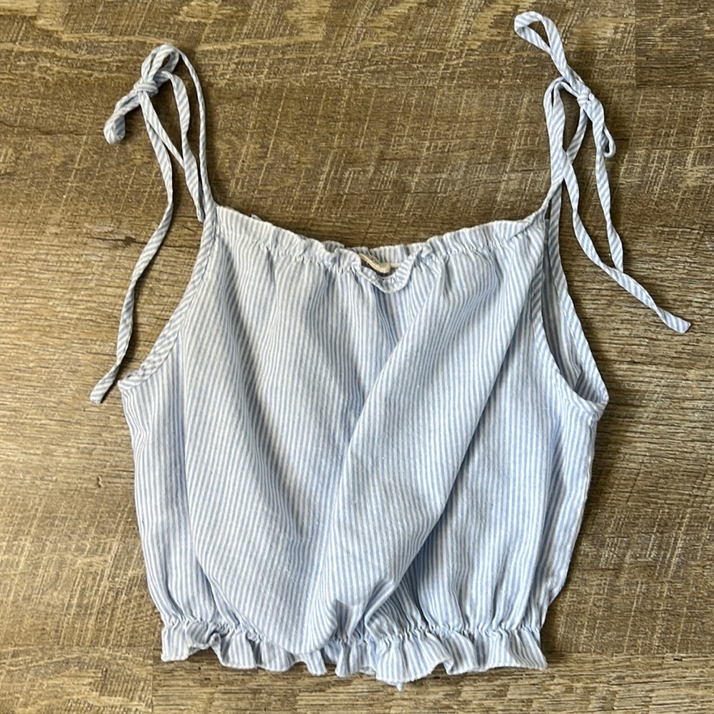 John Galt Pin Stripe Crop Top Size XS